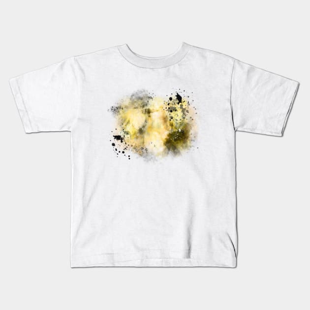 Yellow abstract watercolor background Kids T-Shirt by HJstudioDesigns